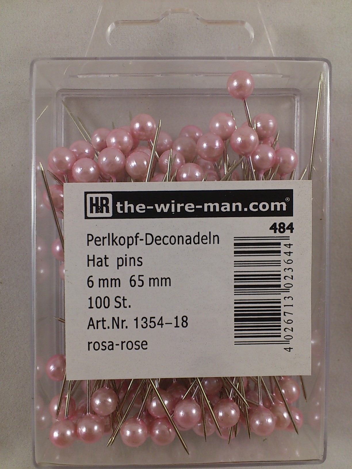 Farbigen Pins 6 mm 100 st. rosa
